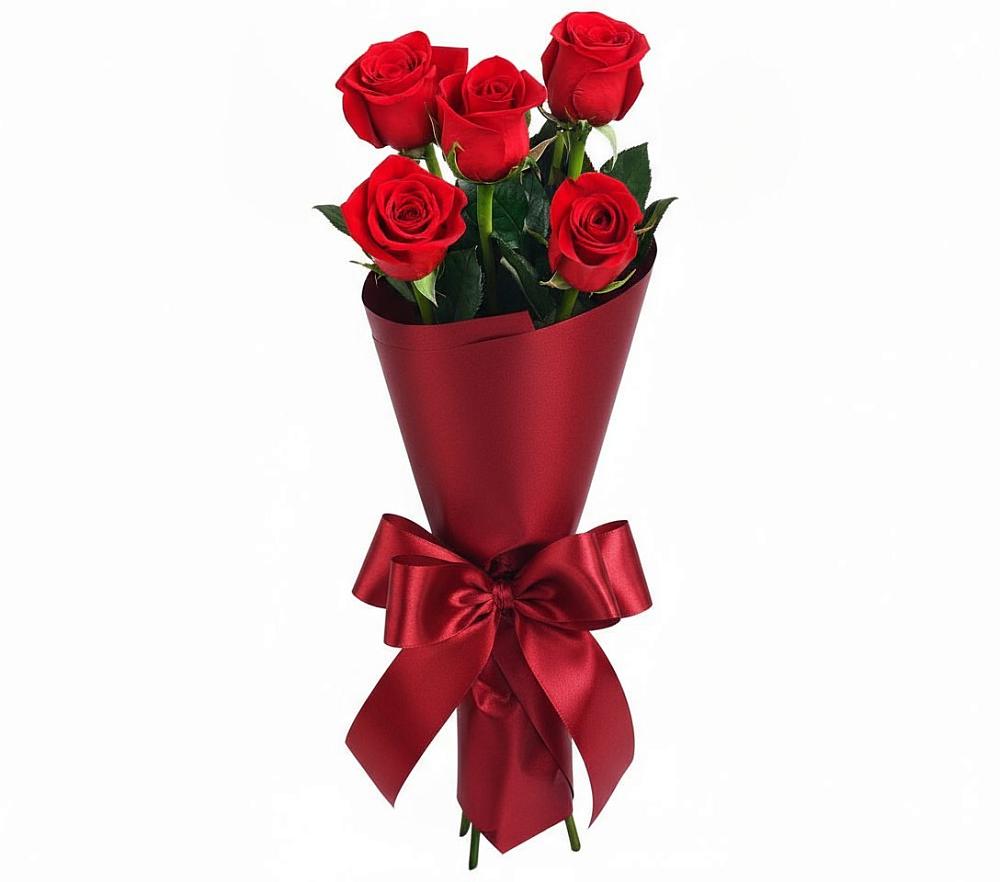 Букет 5 Красных роз Эдлесс Лав в Нижнем Икорце