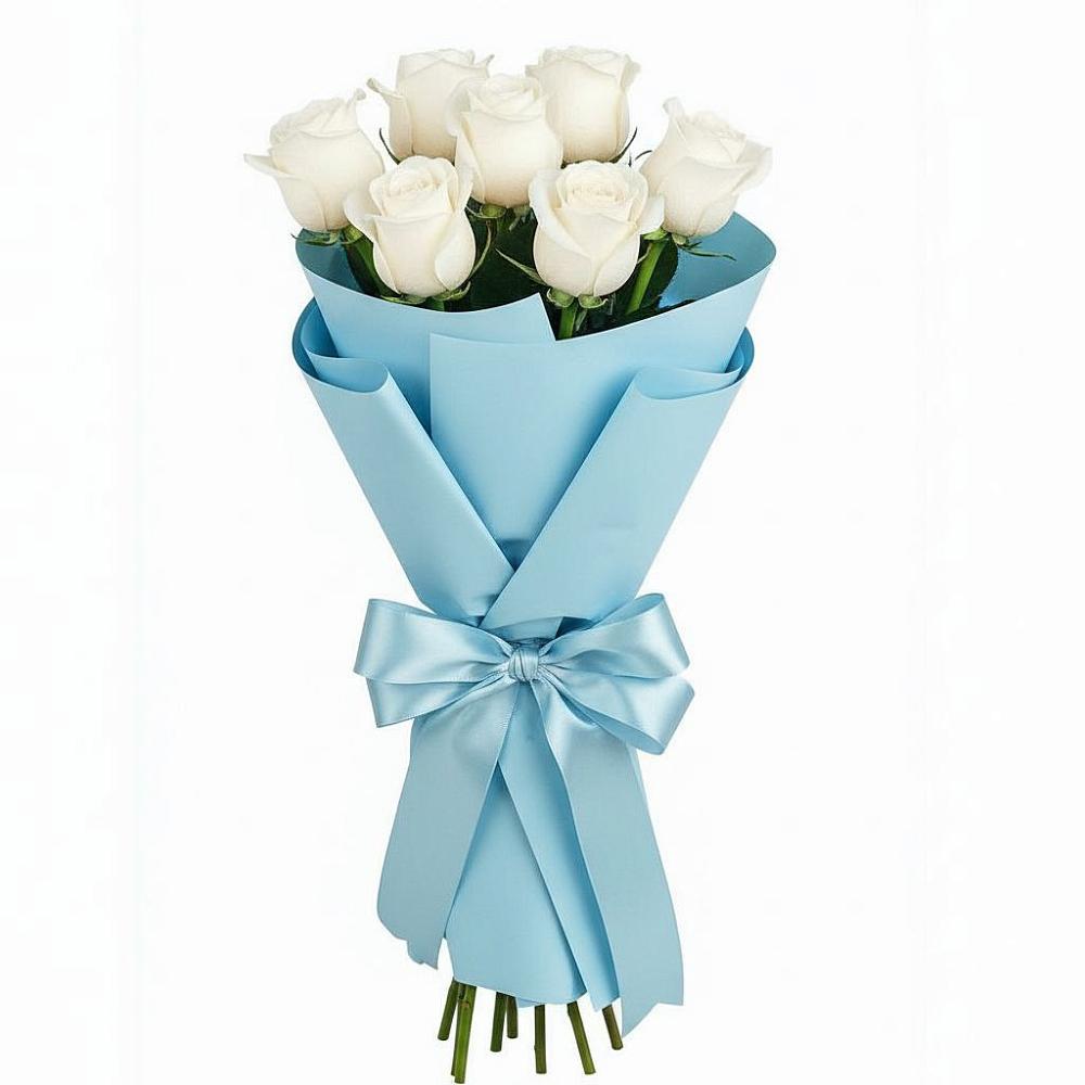 Букет 7 белых роз Проуд в Нижнем Икорце