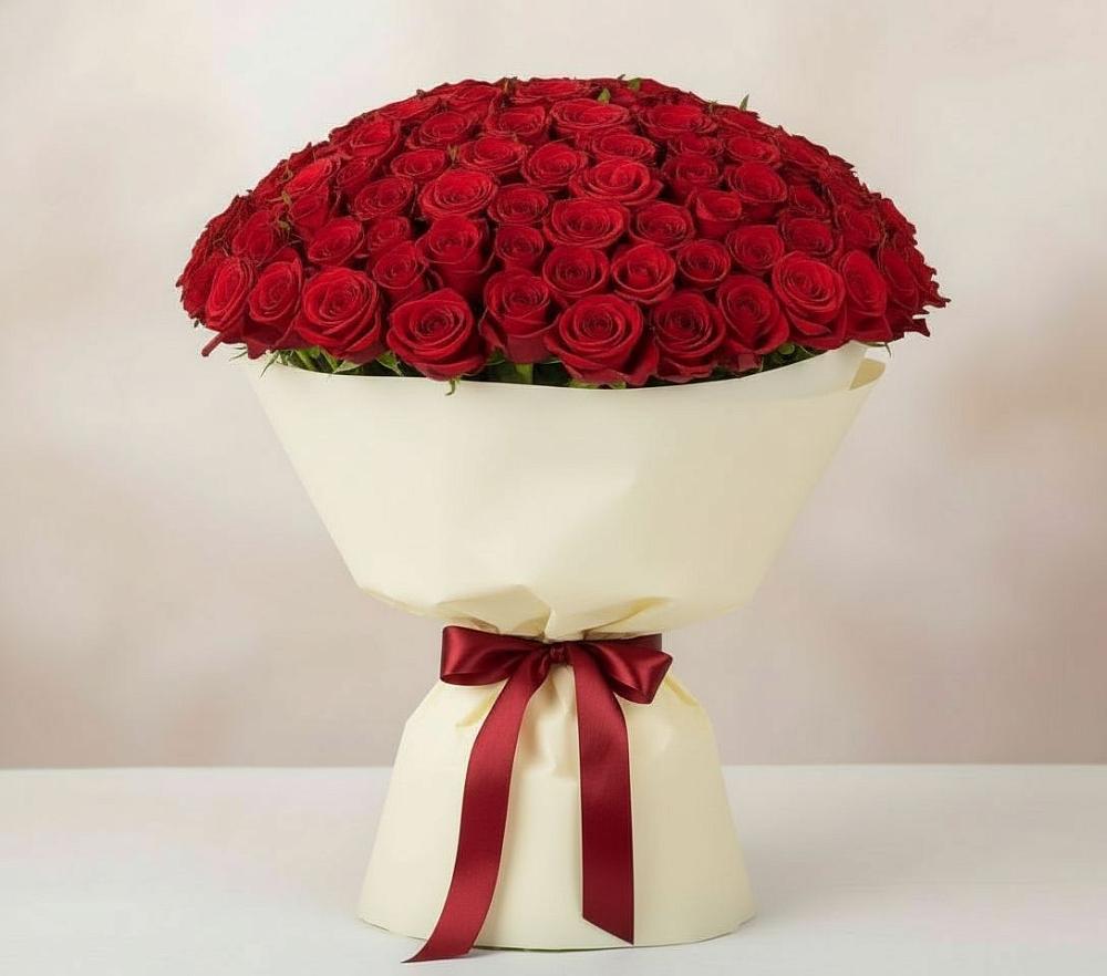 Букет 101 Красная роза Милано в Нижнем Икорце