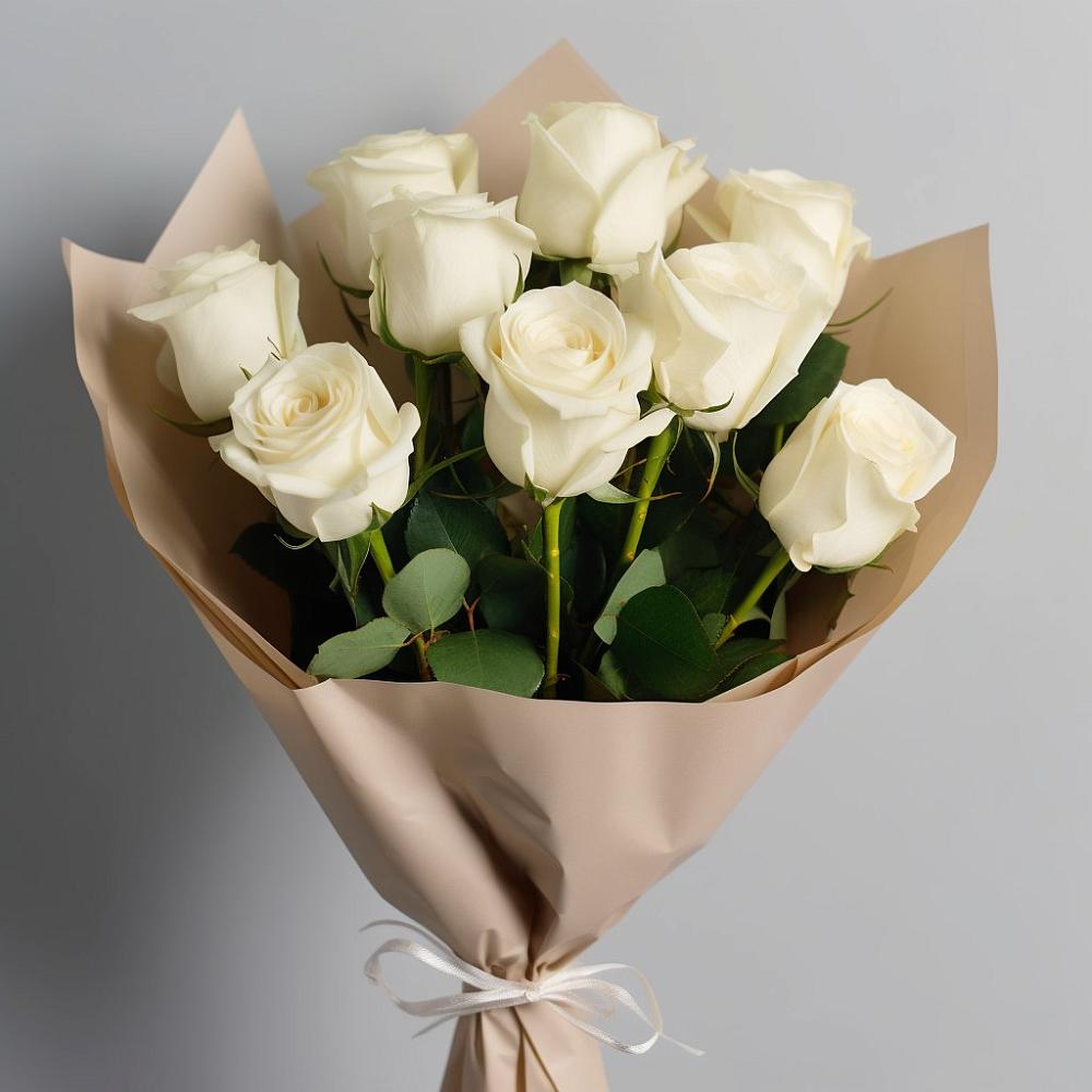 Букет 9 Белых роз Эдлесс Лав в Нижнем Икорце