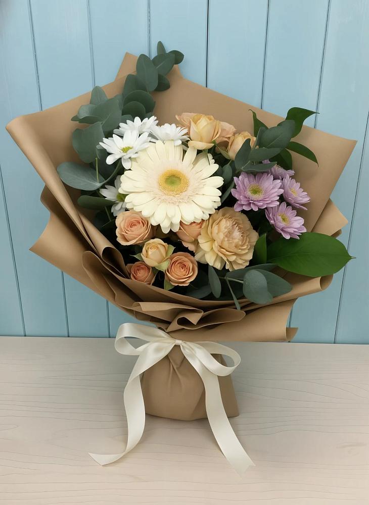 Букет цветов из: Герберы и Хризантемы в Нижнем Икорце