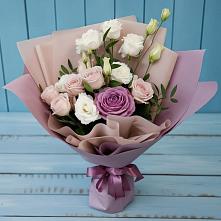 Букет цветов из:  Розы и Лизиантусы #REPLACE_PRED# Нижнем Икорце