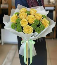 Букет цветов из:  Хризантемы и Розы в Нижнем Икорце