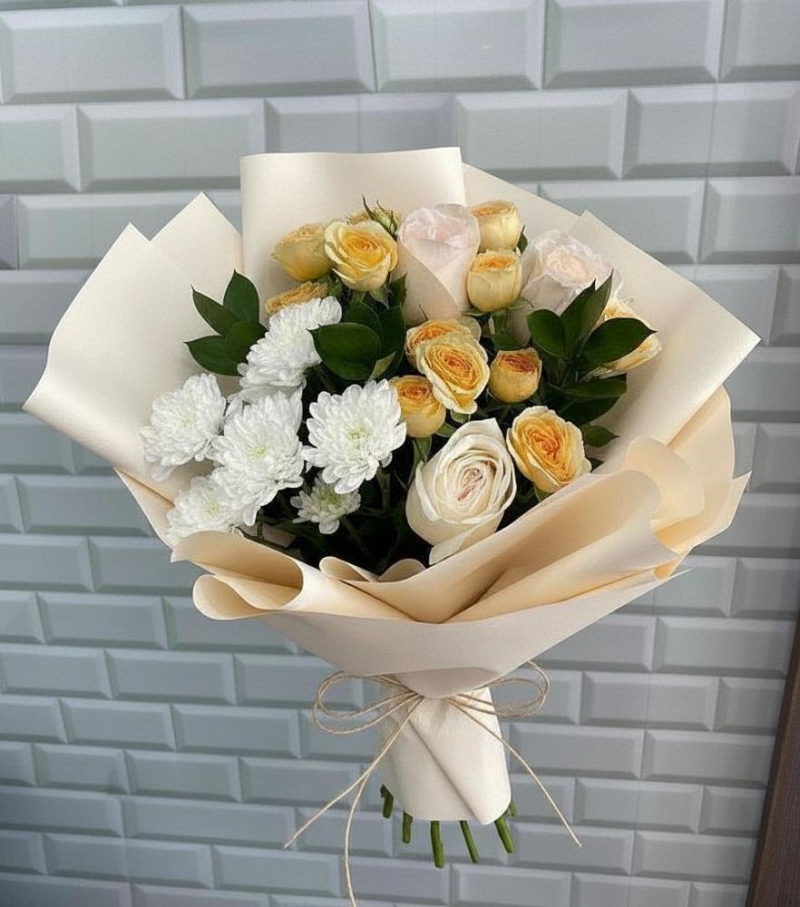 Букет цветов из: Розы и Хризантемы в Нижнем Икорце