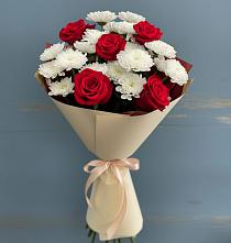 Букет цветов из:  Розы и Хризантемы #REPLACE_PRED# Нижнем Икорце