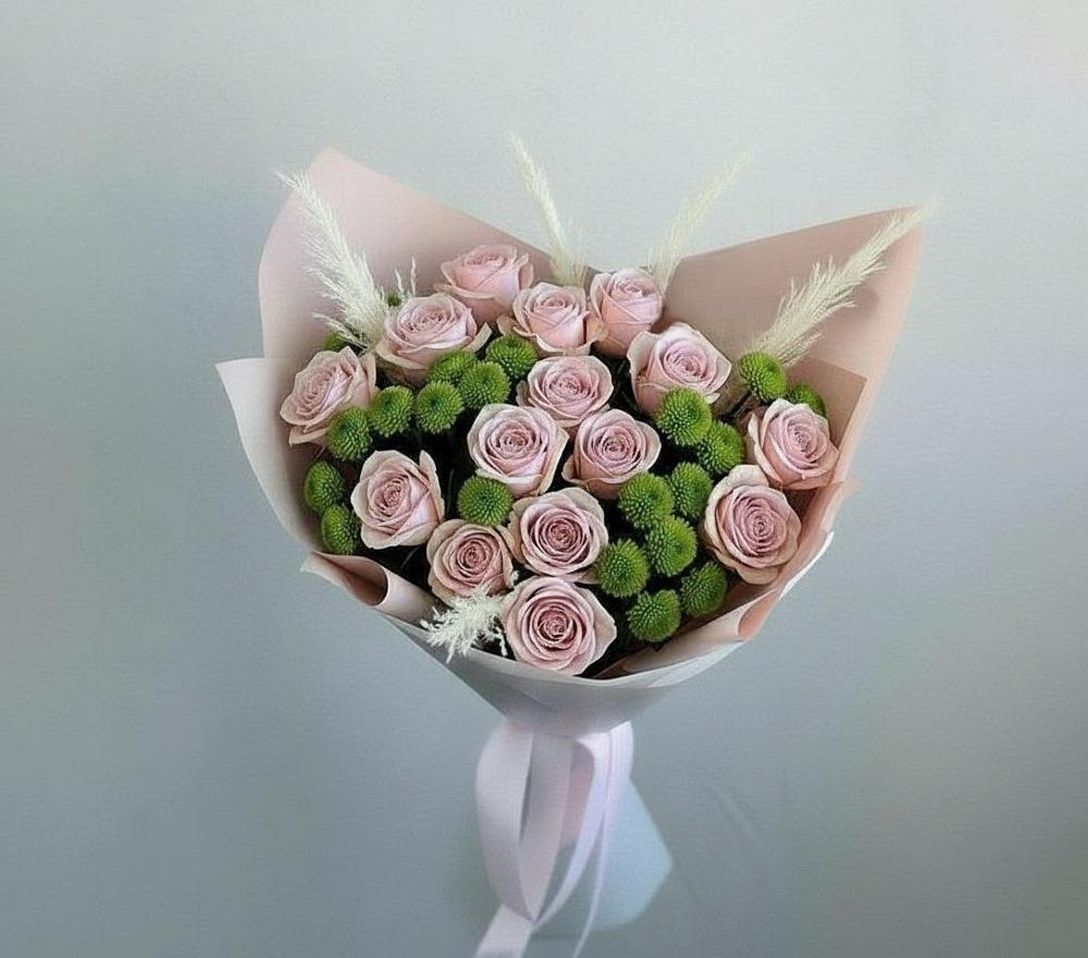 Букет цветов из: Розы и Хризантемы в Нижнем Икорце