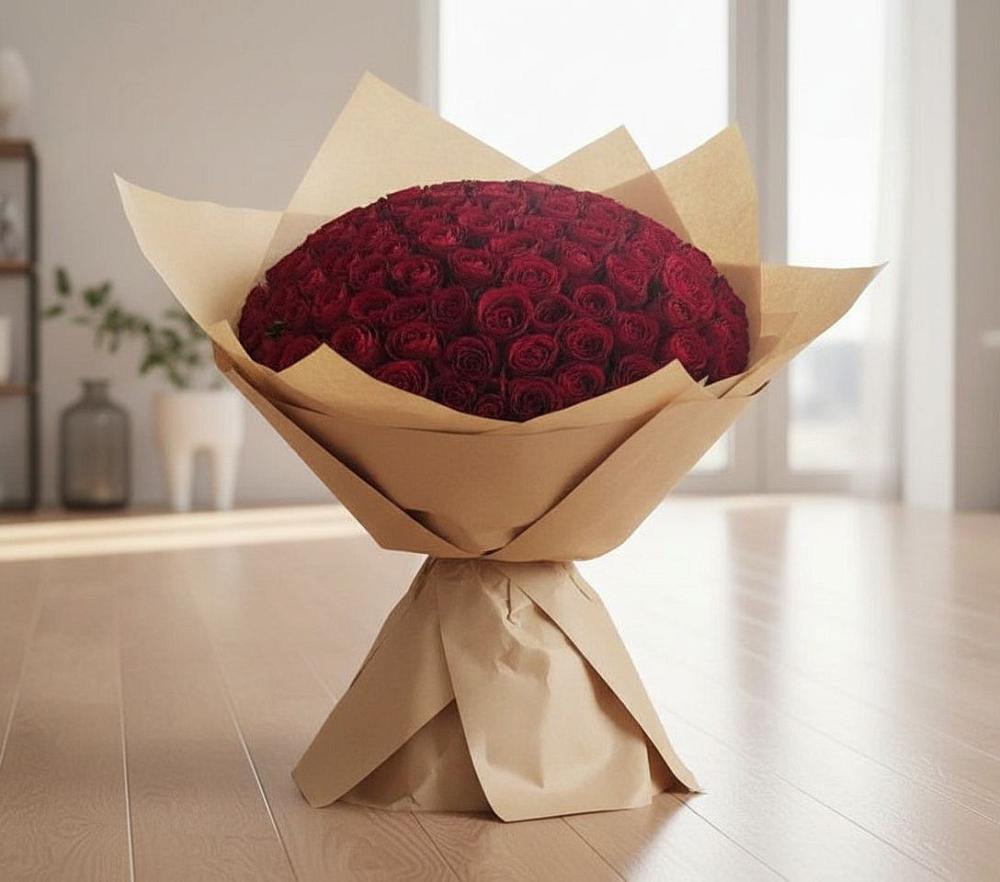 Букет 101 Красная роза в Нижнем Икорце