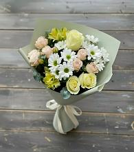 Букет цветов из:  Альстромерии, Розы и Хризантемы в Нижнем Икорце