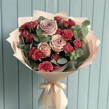 Букет цветов из:  Гвоздики и Розы в Нижнем Икорце