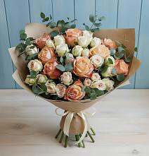 Букет цветов из:  Альстромерии и Розы в Нижнем Икорце